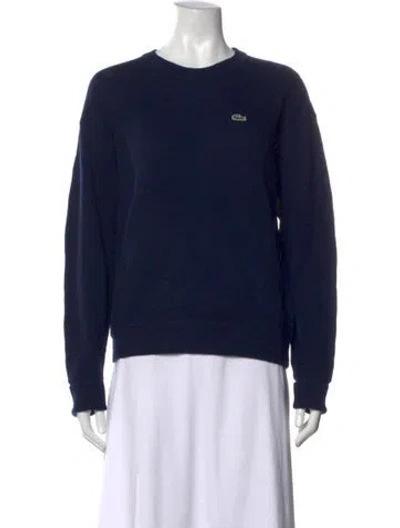 Pre-owned Lacoste Wool Crew Neck Sweater In Blue