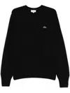 Lacoste Wool Crew Neck Sweater Clothing In Black