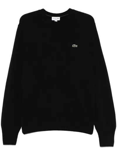 Lacoste Wool Crew Neck Sweater Clothing In Black