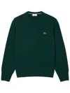 Lacoste Wool Crew Neck Sweater In Green