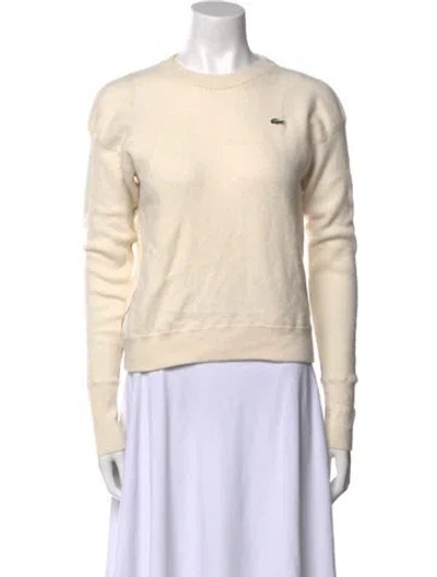 Pre-owned Lacoste Wool Crew Neck Sweater In Neutral