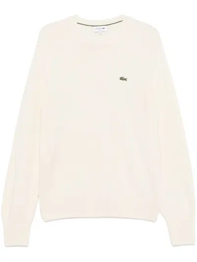 Lacoste Logo-patch Sweatshirt In Neutrals