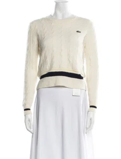 Pre-owned Lacoste Wool Crew Neck Sweater In Yellow