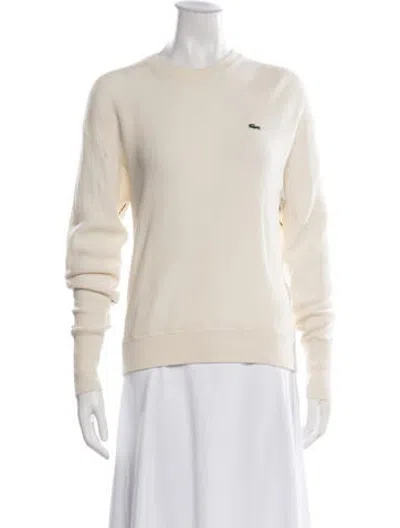 Pre-owned Lacoste Wool Crew Neck Top In Neutrals