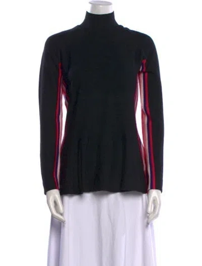 Pre-owned Lacoste Wool Graphic Print Sweater In Black