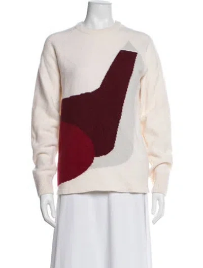 Pre-owned Lacoste Wool Graphic Print Sweater In Neutrals