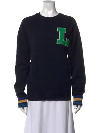 Pre-owned Lacoste Wool Graphic Print Top In Black