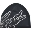 LACOSTE LACOSTE WOOL JACQUARD CROCODILE BEANIE NAVY