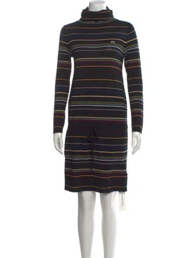 Pre-owned Lacoste Wool Knee-length Dress In Black