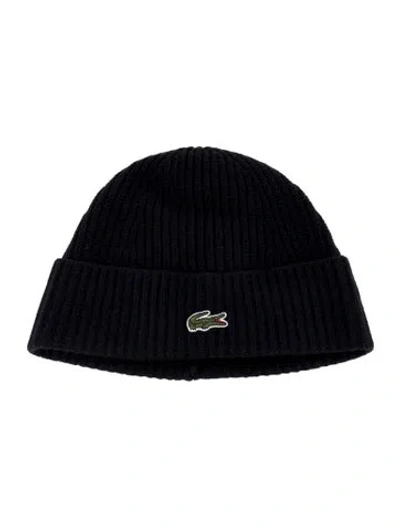 Pre-owned Lacoste Wool Knit Beanie In Blue