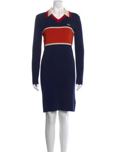 Pre-owned Lacoste Wool Mini Dress In Blue