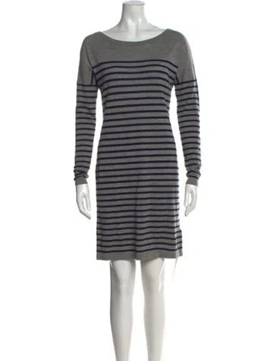 Pre-owned Lacoste Wool Mini Dress In Gray