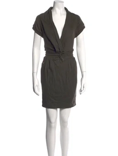 Pre-owned Lacoste Wool Mini Dress In Grey