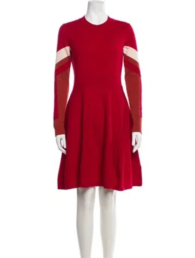 Pre-owned Lacoste Wool Mini Dress In Red