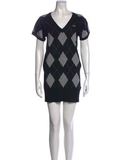 Pre-owned Lacoste Wool Mini Dress W/ Tags In Black