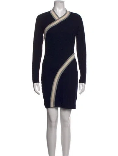 Pre-owned Lacoste Wool Mini Dress W/ Tags In Black