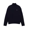 Lacoste Wool Pullover With Traditional Moss Stitch In Blue