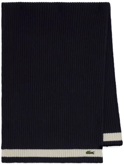 Lacoste Wool Scarf In Blue