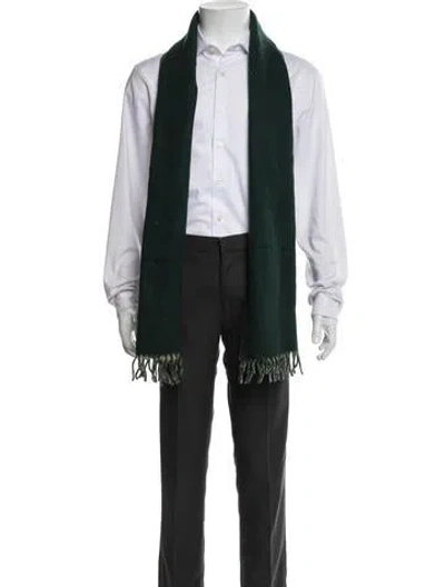Pre-owned Lacoste Wool Scarf In Green/neutrals