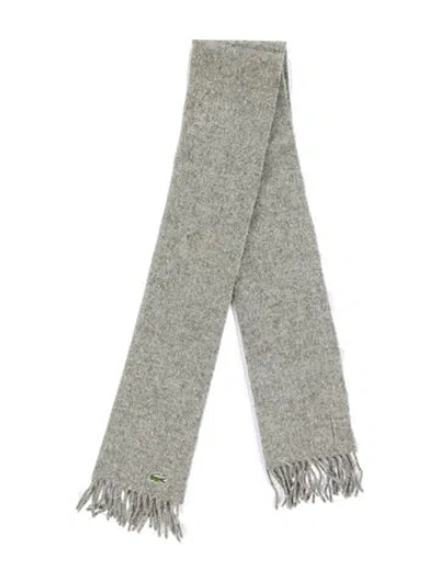 Pre-owned Lacoste Wool Scarf In Grey