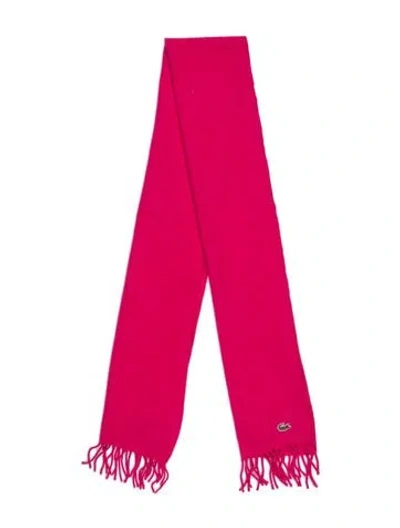 Pre-owned Lacoste Wool Scarf In Pink