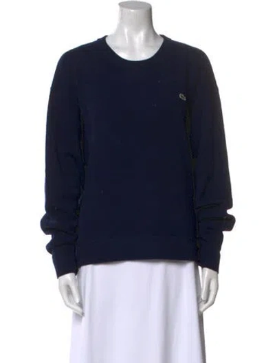 Pre-owned Lacoste Wool Scoop Neck Sweater In Blue