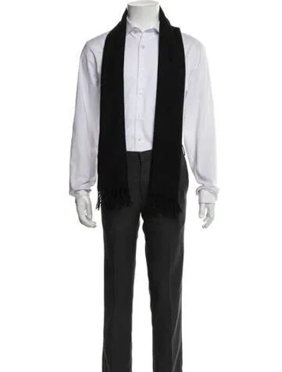 Pre-owned Lacoste Wool Shawl In Black