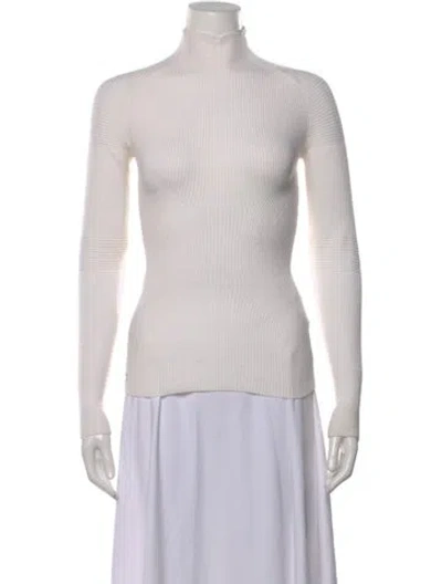 Pre-owned Lacoste Wool Turtleneck Sweater In Neutral