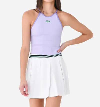 Lacoste X Bandier Halter Tank In Lilac In Purple