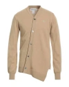 LACOSTE X COMME DES GARÇONS SHIRT LACOSTE X COMME DES GARÇONS SHIRT MAN CARDIGAN CAMEL SIZE XL WOOL