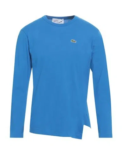 Lacoste X Comme Des Garçons Shirt Man T-shirt Bright Blue Size Xl Cotton