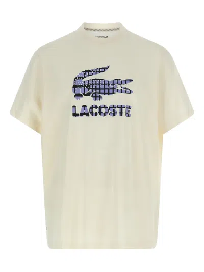 LACOSTE X DANIIL MEDVEDEV CROCODILE-PRINT CREWNECK T-SHIRT