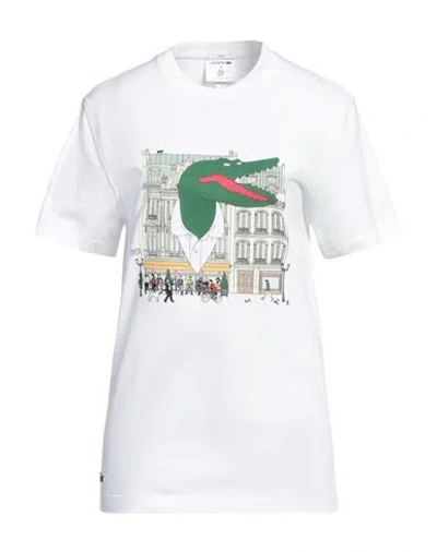 Lacoste X Jean-michel Tixier Woman T-shirt White Size Xs Cotton