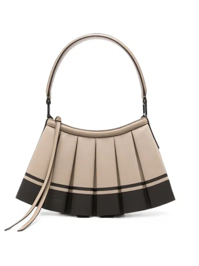 Lacoste X Mackintosh S Lenglen Pleated Colour-block Tote Bag In Brown