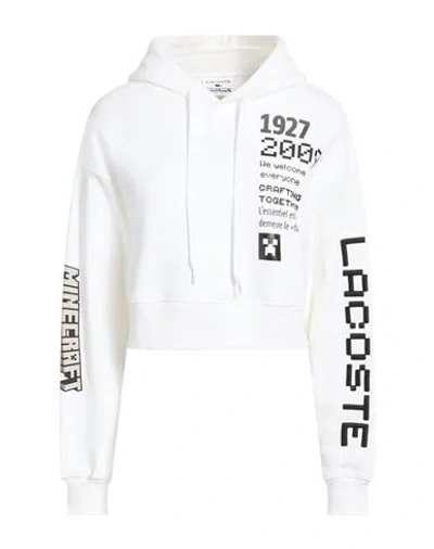 Lacoste X Minecraft Woman Sweatshirt White Size 6 Cotton