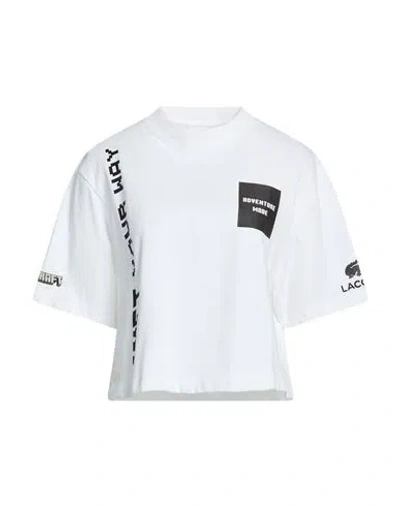 Lacoste X Minecraft Woman T-shirt White Size 8 Organic Cotton