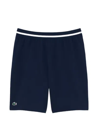 Lacoste X Novak Djokovic Elasticated Track Shorts In Blue