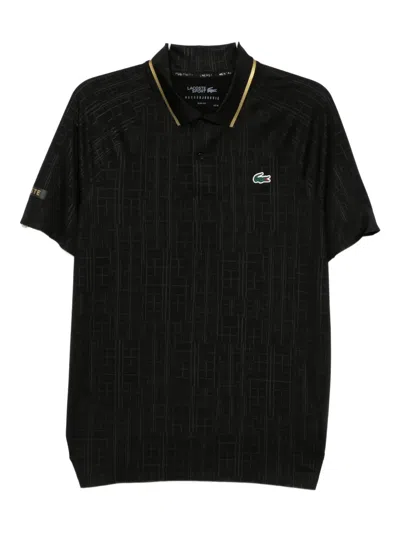 Lacoste X Novak Djokovic On Court Polo Shirt In Black