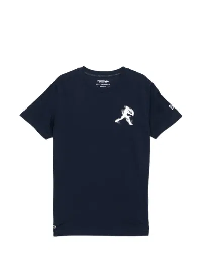 Lacoste X Novak Djokovic Printed T-shirt In Blue