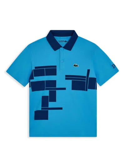 Lacoste Kids' X Novak Djokovic Tennis Polo Shirt In Blue