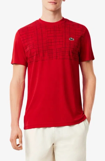 Lacoste X Novak Djokovic Ultra-dry Performance T-shirt In Red