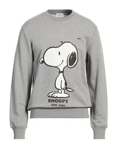 Lacoste X Peanuts Man Sweatshirt Grey Size L Organic Cotton In Gray