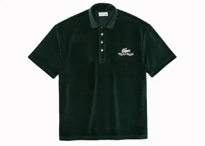 Pre-owned Lacoste X Ricky Regal Relaxed Fit Velvet Polo Shirt In Green