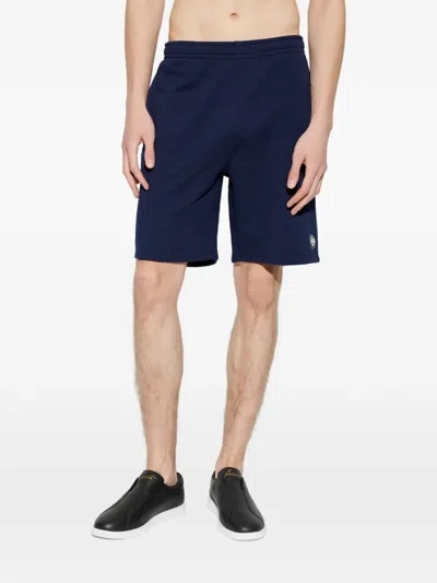 Lacoste X Roland Garros Logo-patch Shorts In Blue