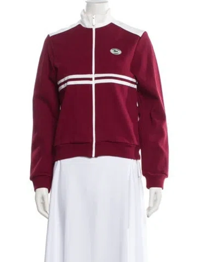 Pre-owned Lacoste X Sporty & Rich Wool Graphic Print Bomber Jacket In Multi