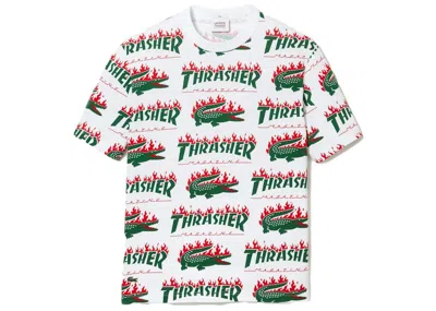 Pre-owned Lacoste X Thrasher Oversized T-shirt In White