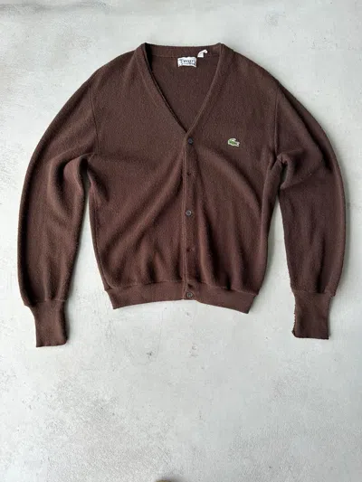 Pre-owned Lacoste X Vintage Lacoste 90's Cardigan Travis Scott Vibe Brown