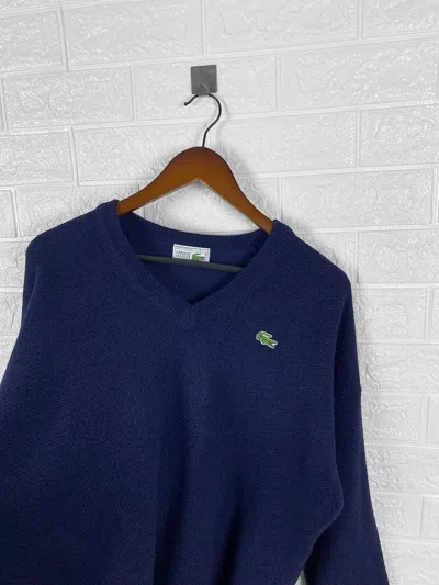 Pre-owned Lacoste X Vintage Lacoste Chemise Wool Sweater Pullover In Blue