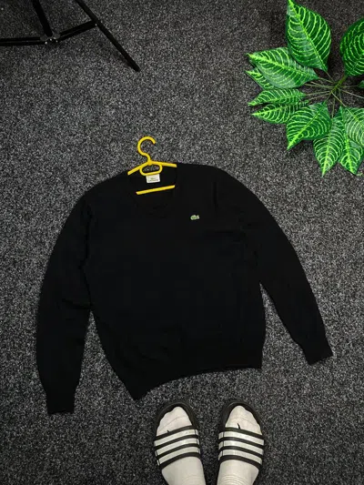 Pre-owned Lacoste X Vintage Wool Sweater Lacoste Size M In Black