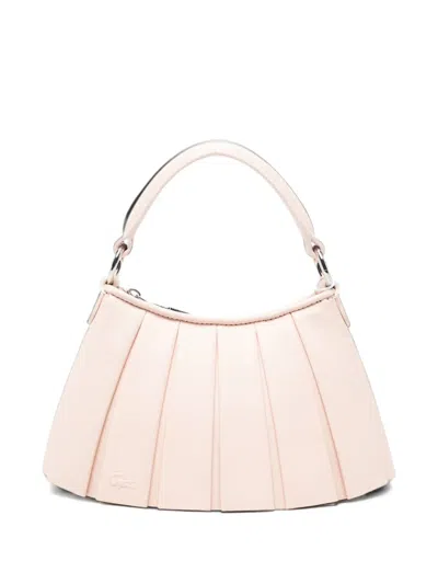 Lacoste Xs Lenglen Leather Shoulder Bag In Black